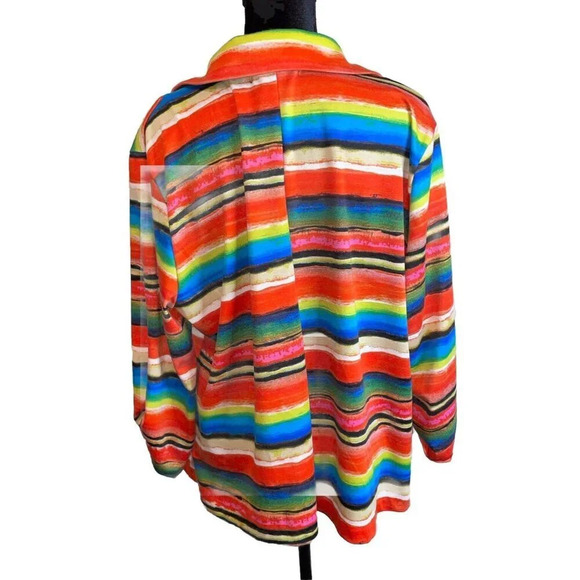 Love Spell 3X Colorful Stripe 1 Button Jacket Pockets Santa Fe Southwestern Boho - Picture 2 of 11